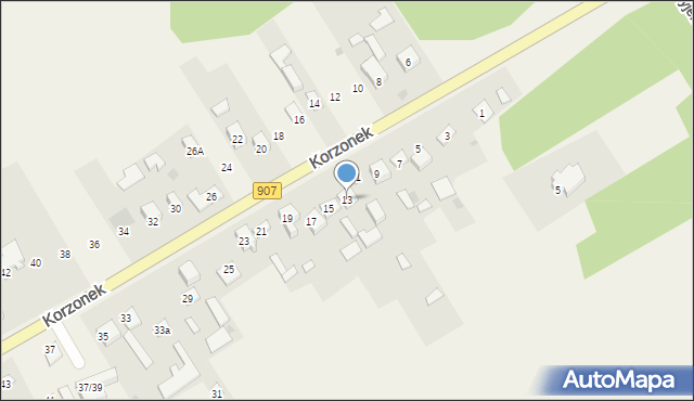 Korzonek, Korzonek, 13, mapa Korzonek