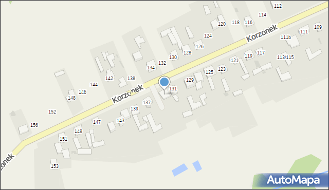 Korzonek, Korzonek, 135, mapa Korzonek