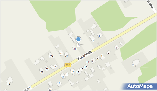 Korzonek, Korzonek, 14, mapa Korzonek