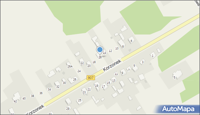 Korzonek, Korzonek, 16, mapa Korzonek