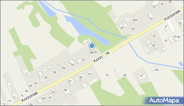 Korzonek, Korzonek, 50, mapa Korzonek