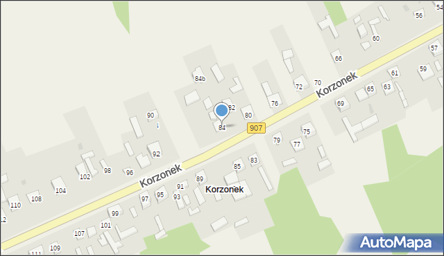 Korzonek, Korzonek, 84, mapa Korzonek