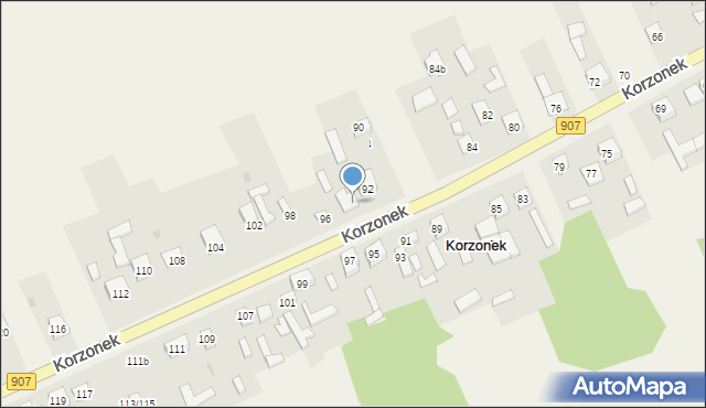 Korzonek, Korzonek, 94, mapa Korzonek