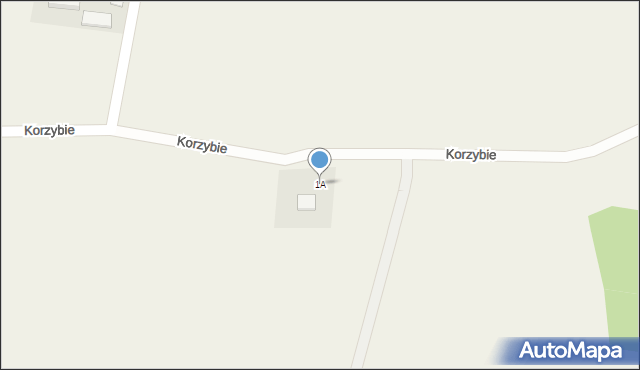 Korzybie, Korzybie, 1A, mapa Korzybie