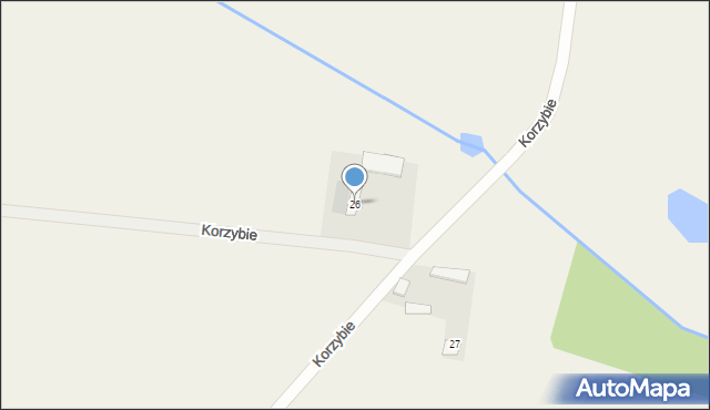 Korzybie, Korzybie, 26, mapa Korzybie