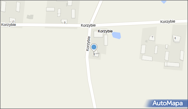 Korzybie, Korzybie, 8, mapa Korzybie