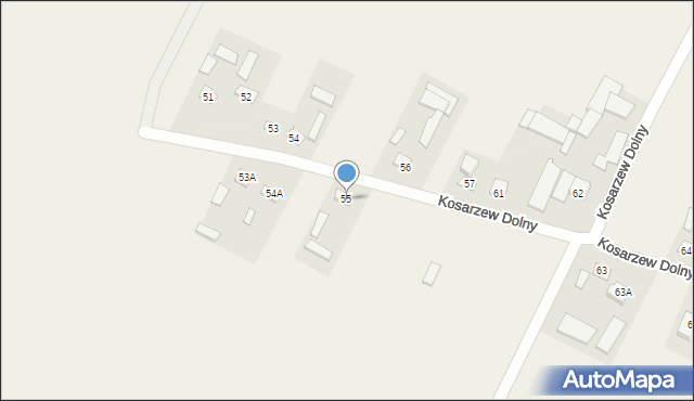 Kosarzew Dolny, Kosarzew Dolny, 55, mapa Kosarzew Dolny