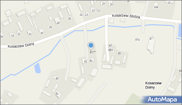 Kosarzew Dolny, Kosarzew Dolny, 83, mapa Kosarzew Dolny