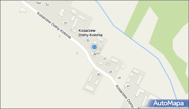 Kosarzew Dolny-Kolonia, Kosarzew Dolny-Kolonia, 49, mapa Kosarzew Dolny-Kolonia