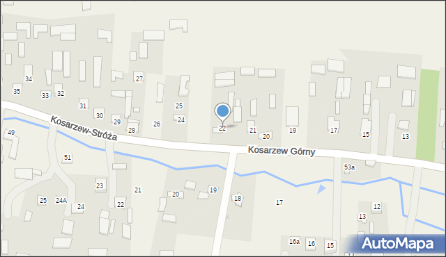 Kosarzew Górny, Kosarzew Górny, 22, mapa Kosarzew Górny