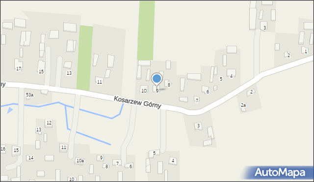 Kosarzew Górny, Kosarzew Górny, 9, mapa Kosarzew Górny