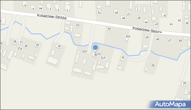 Kosarzew-Stróża, Kosarzew-Stróża, 32, mapa Kosarzew-Stróża