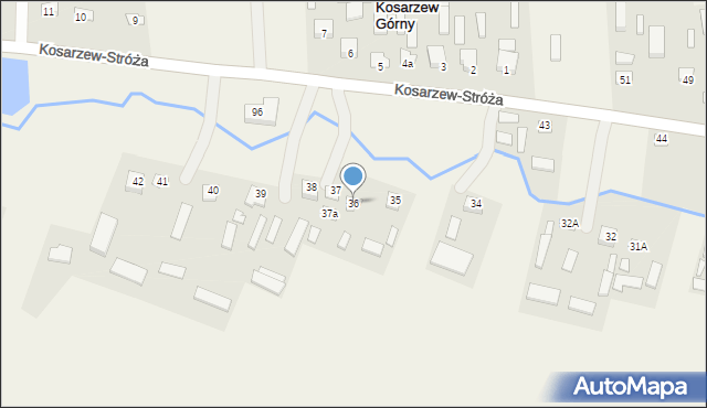 Kosarzew-Stróża, Kosarzew-Stróża, 36, mapa Kosarzew-Stróża