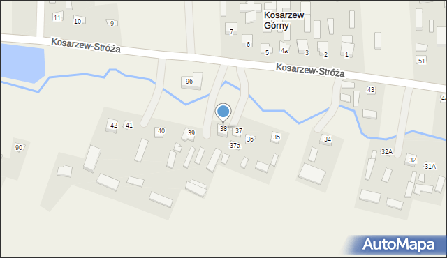 Kosarzew-Stróża, Kosarzew-Stróża, 38, mapa Kosarzew-Stróża