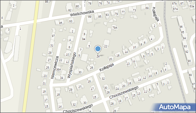 Kościan, Kołłątaja Hugo, 24, mapa Kościan
