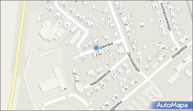 Kościan, Kopernika Mikołaja, 9, mapa Kościan