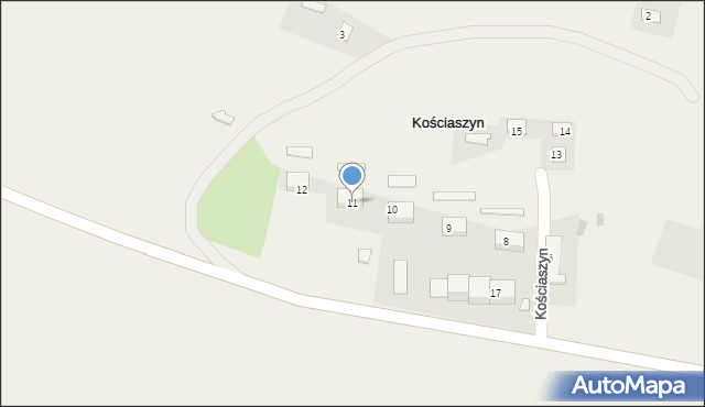 Kościaszyn, Kościaszyn, 11, mapa Kościaszyn