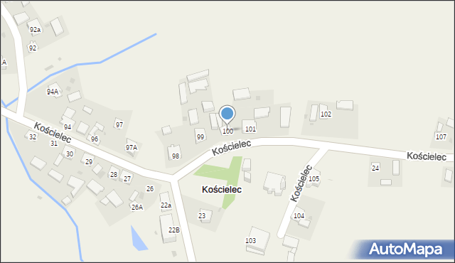 Kościelec, Kościelec, 100, mapa Kościelec