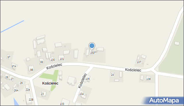 Kościelec, Kościelec, 102, mapa Kościelec