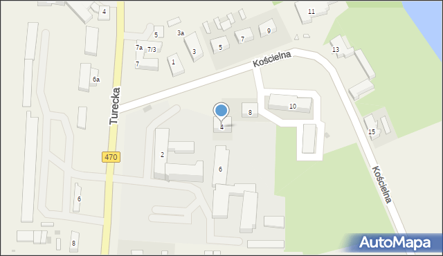 Kościelec, Kościelna, 4, mapa Kościelec