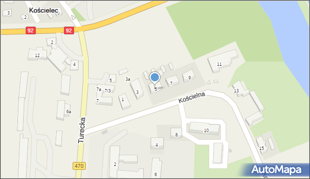 Kościelec, Kościelna, 5, mapa Kościelec