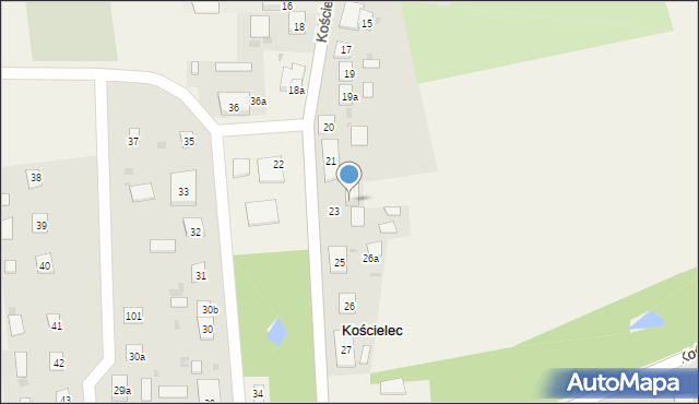 Kościelec, Kościelec, 25a, mapa Kościelec