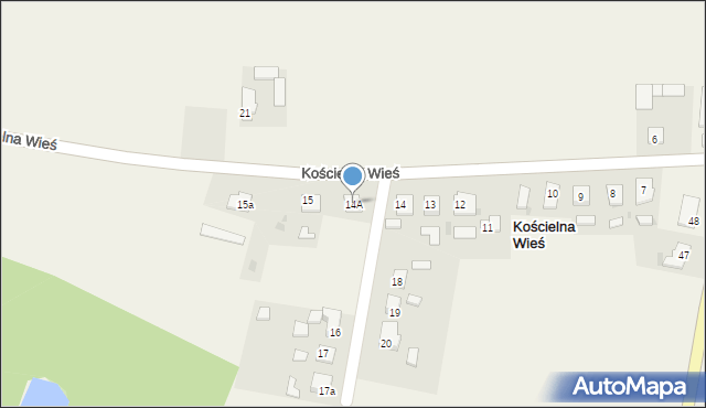 Kościelna Wieś, Kościelna Wieś, 14A, mapa Kościelna Wieś