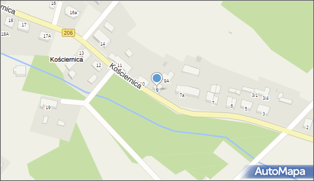 Kościernica, Kościernica, 9, mapa Kościernica