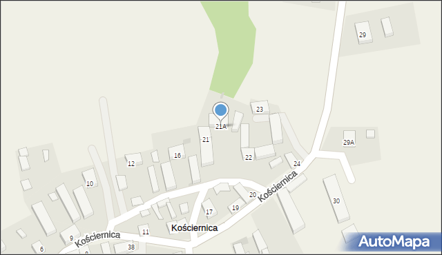 Kościernica, Kościernica, 21A, mapa Kościernica