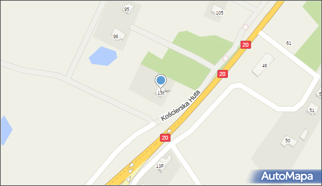 Kościerska Huta, Kościerska Huta, 13c, mapa Kościerska Huta