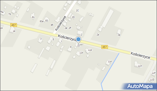 Kościerzyce, Kościerzyce, 11, mapa Kościerzyce