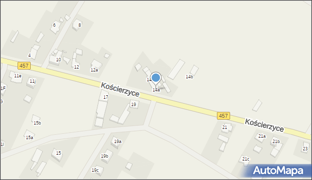 Kościerzyce, Kościerzyce, 14a, mapa Kościerzyce