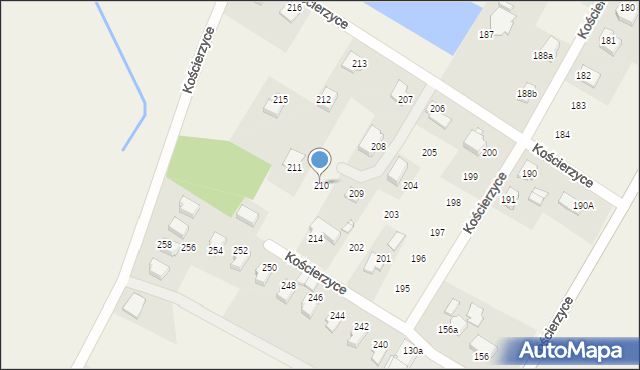 Kościerzyce, Kościerzyce, 210, mapa Kościerzyce