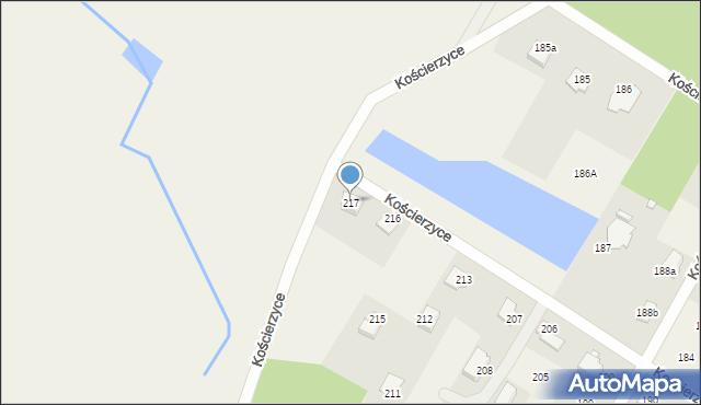 Kościerzyce, Kościerzyce, 217, mapa Kościerzyce