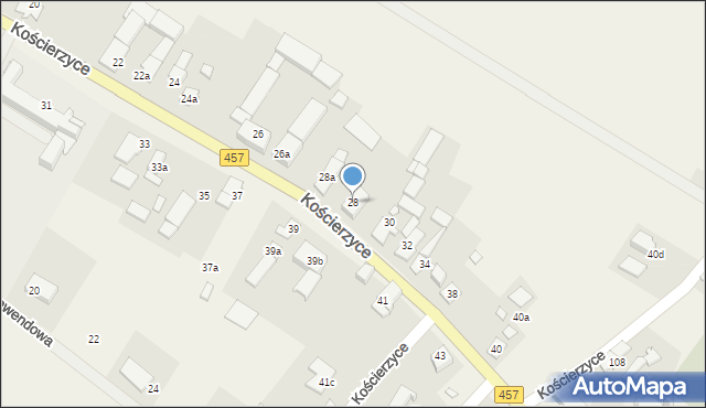 Kościerzyce, Kościerzyce, 28, mapa Kościerzyce