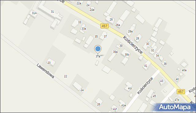 Kościerzyce, Kościerzyce, 37a, mapa Kościerzyce