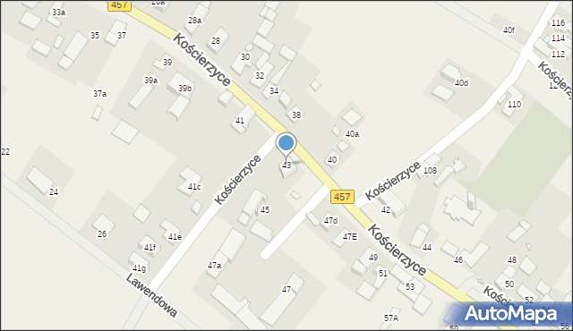 Kościerzyce, Kościerzyce, 43, mapa Kościerzyce