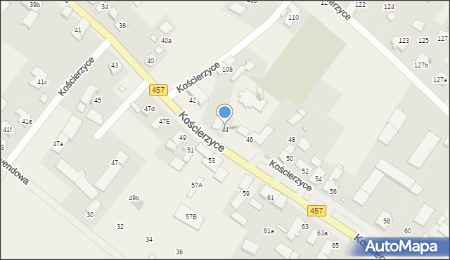 Kościerzyce, Kościerzyce, 44, mapa Kościerzyce