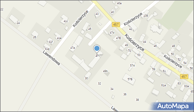 Kościerzyce, Kościerzyce, 47, mapa Kościerzyce