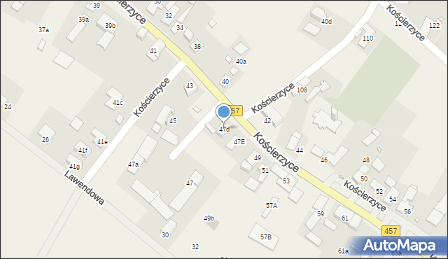 Kościerzyce, Kościerzyce, 47d, mapa Kościerzyce