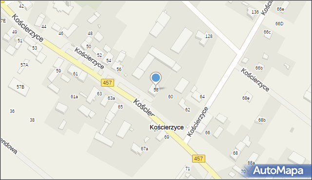 Kościerzyce, Kościerzyce, 58, mapa Kościerzyce