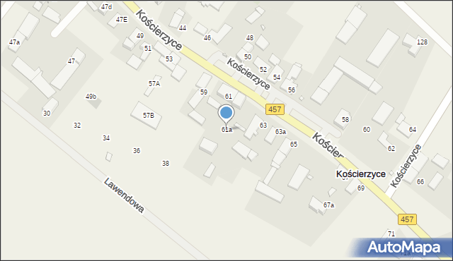 Kościerzyce, Kościerzyce, 61a, mapa Kościerzyce