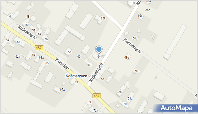 Kościerzyce, Kościerzyce, 64, mapa Kościerzyce