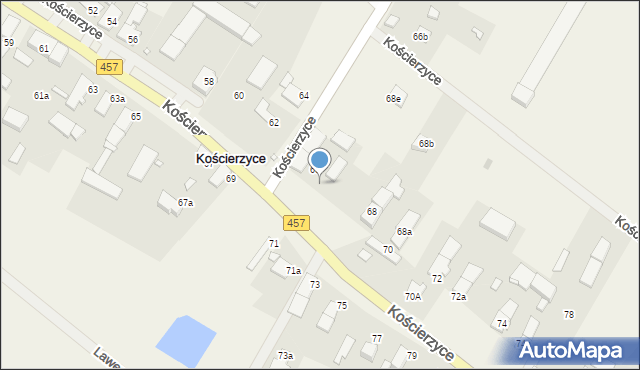 Kościerzyce, Kościerzyce, 66a, mapa Kościerzyce
