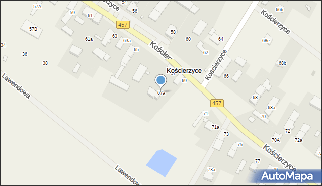 Kościerzyce, Kościerzyce, 67a, mapa Kościerzyce