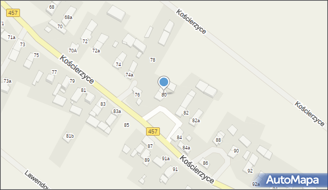 Kościerzyce, Kościerzyce, 80, mapa Kościerzyce