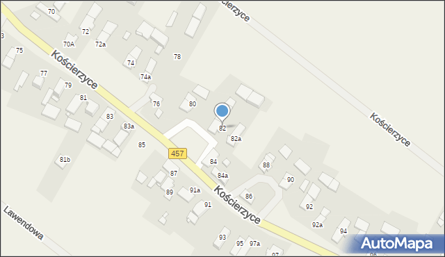 Kościerzyce, Kościerzyce, 82, mapa Kościerzyce