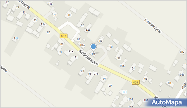 Kościerzyce, Kościerzyce, 86, mapa Kościerzyce