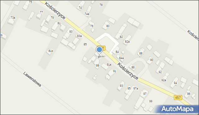 Kościerzyce, Kościerzyce, 87, mapa Kościerzyce
