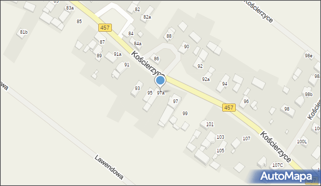 Kościerzyce, Kościerzyce, 97a, mapa Kościerzyce